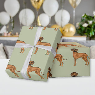 Papel De Regalo Ridgeback Rodesia African Lion Dog Pattern Green