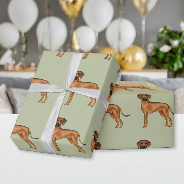 Papel De Regalo Ridgeback Rodesia African Lion Dog Pattern Green (Subido por el creador)