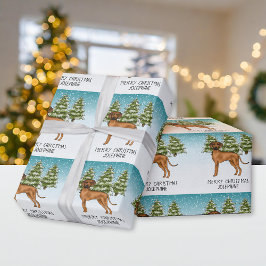 Papel De Regalo Ridgeback Rodesiano Perro León Snowy Bosque de Inv