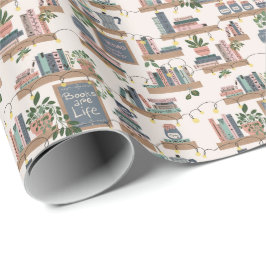 Papel De Regalo Rincón de Libros Acogedor Hygge