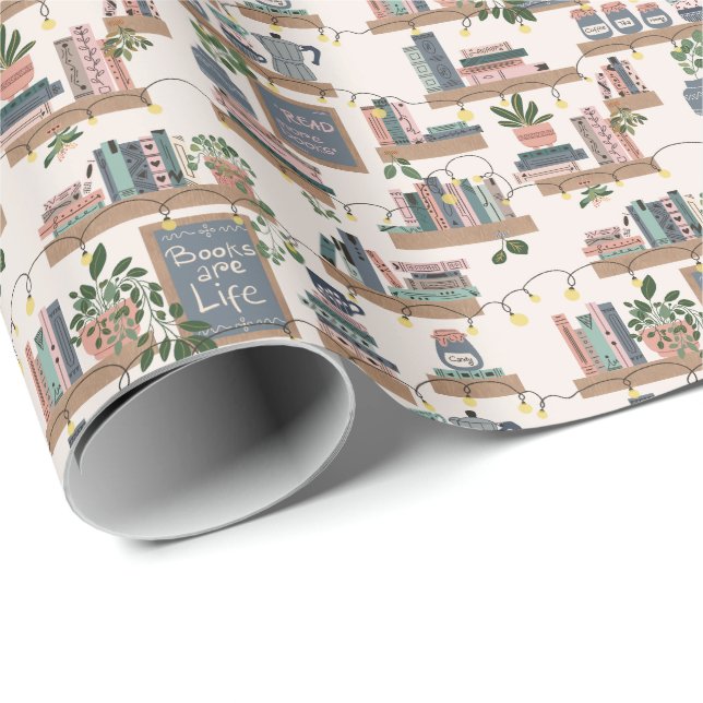 Papel De Regalo Rincón de Libros Acogedor Hygge (Esquina del rollo)