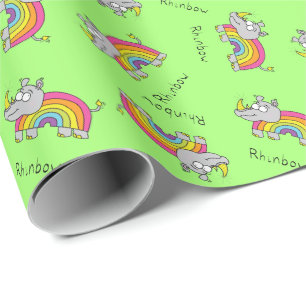 Papel De Regalo Rinoceronte rinoceronte lindo Personalizado de niñ