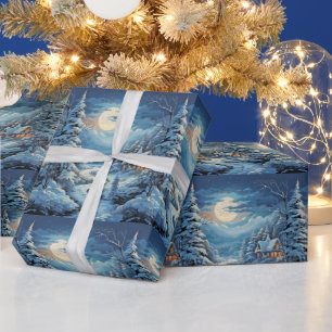 Papel De Regalo Río de los Pinos de Cabina de Logs de Paisaje Invi