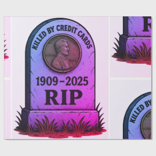 Papel De Regalo RIP Lincoln Penny – Diseño de lápida de inflación
