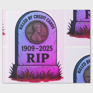 Papel De Regalo RIP Lincoln Penny – Diseño de lápida de inflación