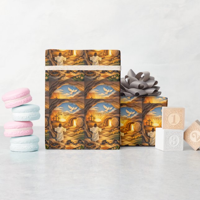 Papel De Regalo Risen Jesus Empty Tomb 3D Papercut Easter Gift (Baby Shower)