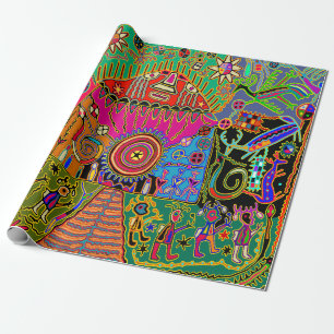 Papel de regalo ritual tribal indio Kuna de fantas