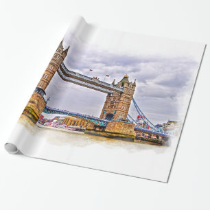 Papel De Regalo River Thames & Tower Bridge, Londres Inglaterra