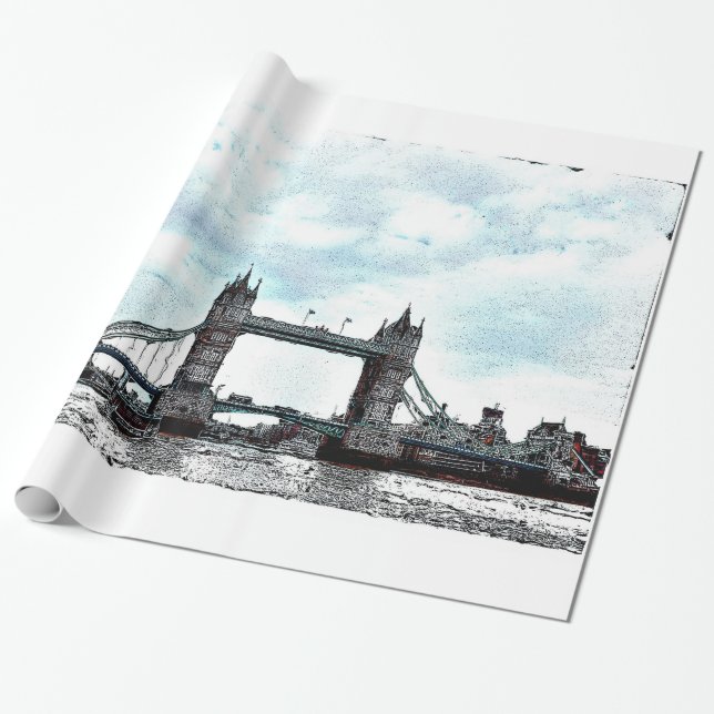 Papel De Regalo River Thames & Tower Bridge, Londres Inglaterra (Desenrollado)