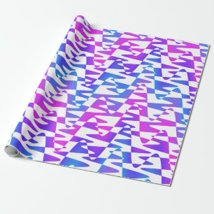 Papel De Regalo rizo retroondulado - cremallera gradiente en blanc