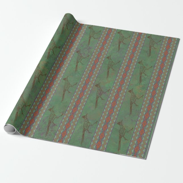 Papel De Regalo Roadrunner del Suroeste Sagebrush Green (Desenrollado)