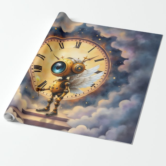 Papel De Regalo Robby the Winged Timekeeper – Wings of Time Series (Desenrollado)