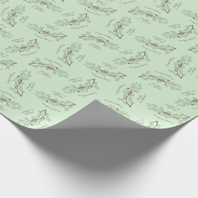 Papel De Regalo Robin Birds Nest Eggs Spring Baby Shower (Esquina)