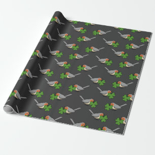 Papel De Regalo Robin lindo con Shamrock Clover Personalizado