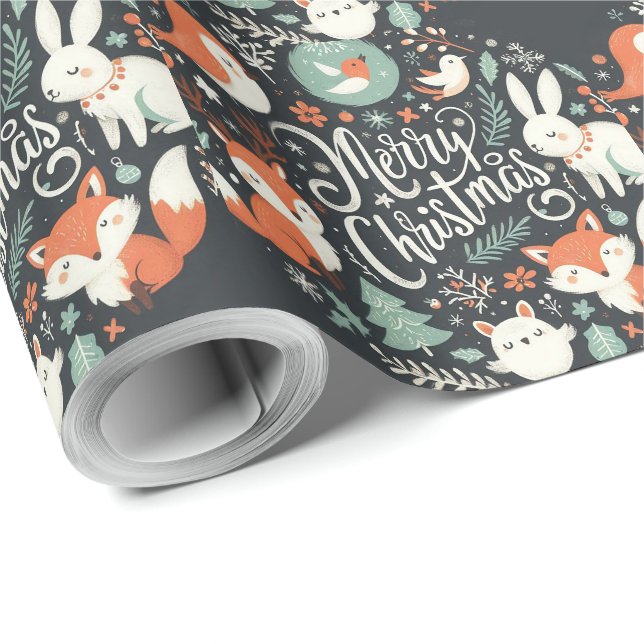 Papel De Regalo Robos de Navidades esponjosos y cortos (Esquina del rollo)
