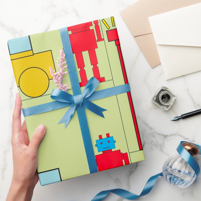 Papel De Regalo Robot Retro Y Auto (Subido por el creador)