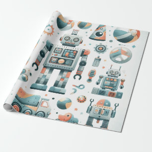 Papel De Regalo Robots
