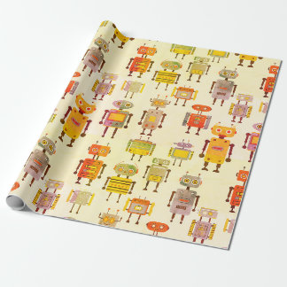 Papel de Regalo Robots Retro Resplandor de Lente