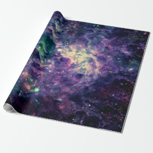 Papel De Regalo Roca Espacial de Galaxia Púrpura Genial