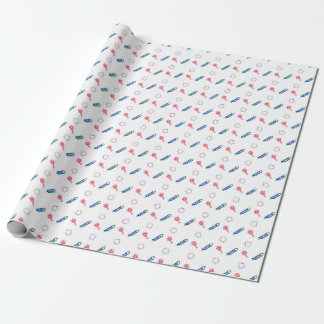 Papel De Regalo Roca Patriótica de Fuego Sparkler Azul Blanco Rojo