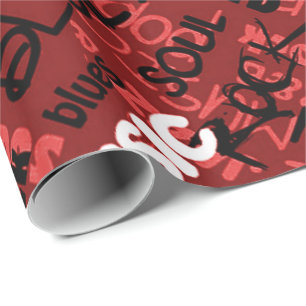 Papel De Regalo Roca Roja Pop R & B Texto de Música