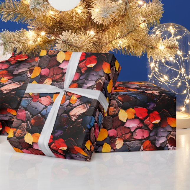 Papel De Regalo Rocas y hojas (Vacaciones)