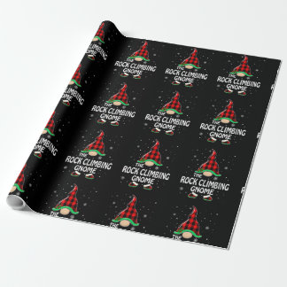 Papel De Regalo Rock Climbing Gnome Buffalo Plaid Matching Family