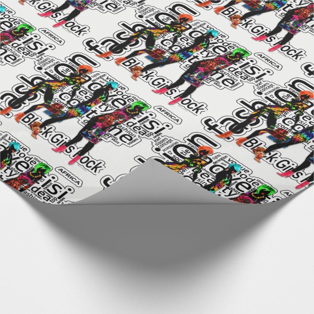 Papel De Regalo Rock de los Chicas negros (Esquina)