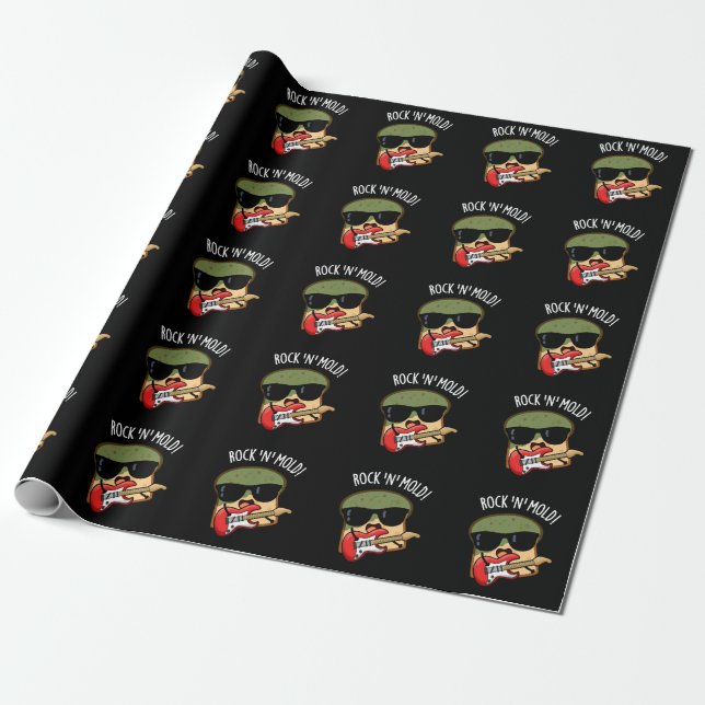 Papel De Regalo Rock n Mold Funny Bread Pun Dark BG (Desenrollado)