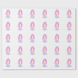 Papel De Regalo Rock & roll wedding add couple name retro rainbow