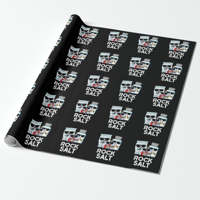 Papel De Regalo Rock Salt Funny Condiment Music Pun Dark BG (Desenrollado)