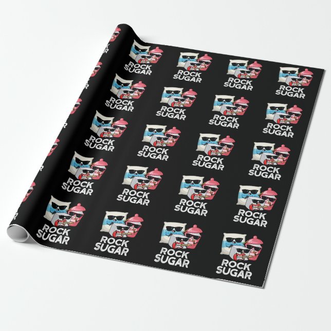 Papel De Regalo Rock Sugar Funny Food Pun Dark BG (Desenrollado)