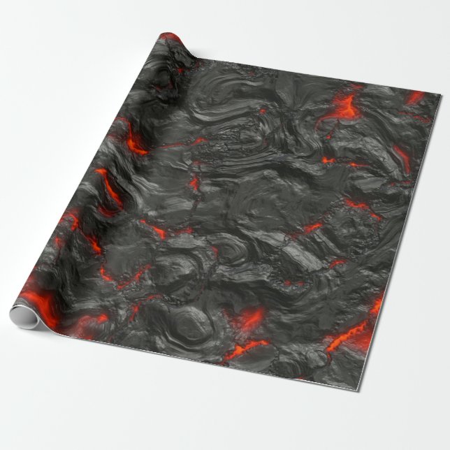 Papel De Regalo Rock volcanic hot lava burn boil (Desenrollado)