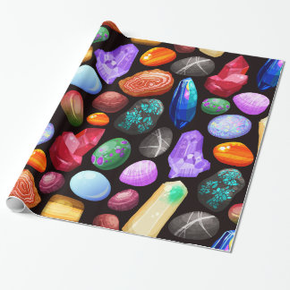Papel De Regalo Rock y patrón de cristal colorido y realista