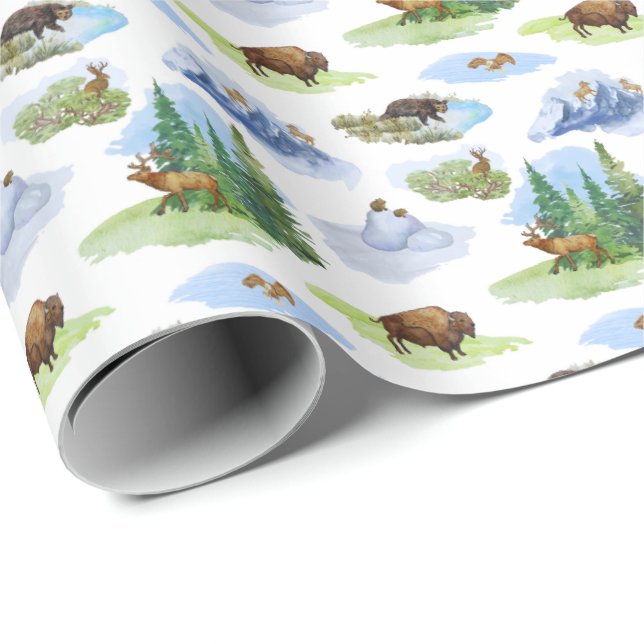 Papel De Regalo Rocky Mountain Animal Toile (Original) (Esquina del rollo)