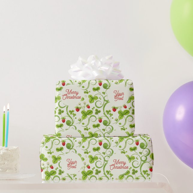 Papel De Regalo Rococo Revival Wild Strawberry & Clover Custom (Regalos de fiesta)