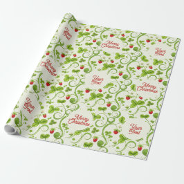 Papel De Regalo Rococo Revival Wild Strawberry & Clover Custom