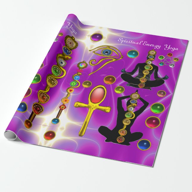 Papel De Regalo ROD ASCLEPIUS,7 CHAKRAS YOGA LOTUS POSE ,Horus Eye (Desenrollado)