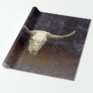 Papel De Regalo Rodeo Morado de arte Textura Rústica Cráneo de tor