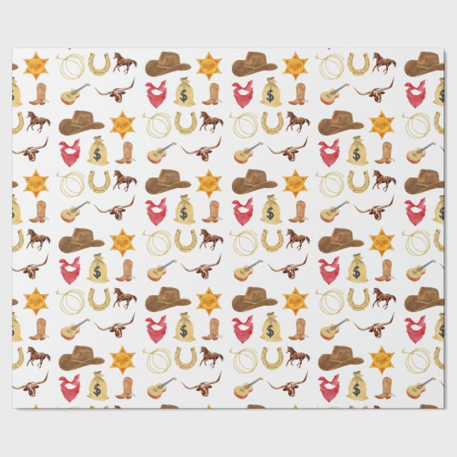 Papel De Regalo Rodeo salvaje de la zona occidental de la zona Cua (Costura)