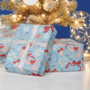 Papel de regalo rodillo Navidad invierno acuarela
