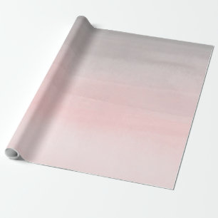 Papel De Regalo Rojeciendo Rosa y Gris Ómbré Glam Acuarela Moderna