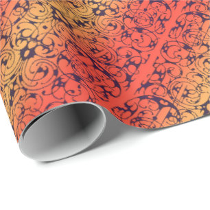 Papel De Regalo Rojo, ámbar y negro
