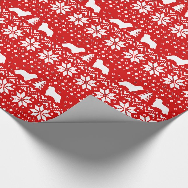 Papel De Regalo Rojo barbudo del modelo del suéter del navidad de (Esquina)