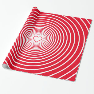 Papel de regalo rojo blanco con corazón elige colo