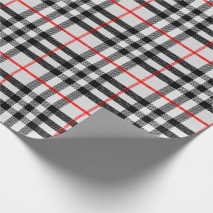 Papel De Regalo Rojo blanco negro Gingham   Tejido clásico de cuad