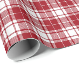 Papel De Regalo Rojo Blanco Retro Navidad Año Nuevo Tartán Cuadros