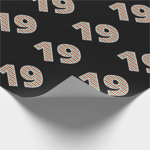 Papel De Regalo Rojo, blanco, verde "19" 19º evento en el Día de