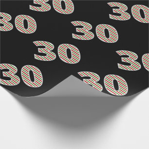 Papel De Regalo Rojo, Blanco, Verde "30" 30º Evento en Navidad