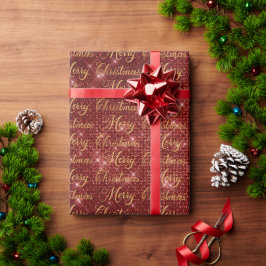 Papel De Regalo Rojo brillo feliz navidad